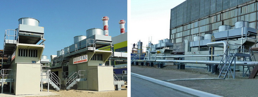 Gas compressor units for the 4th (on left) and 5th power generating units
